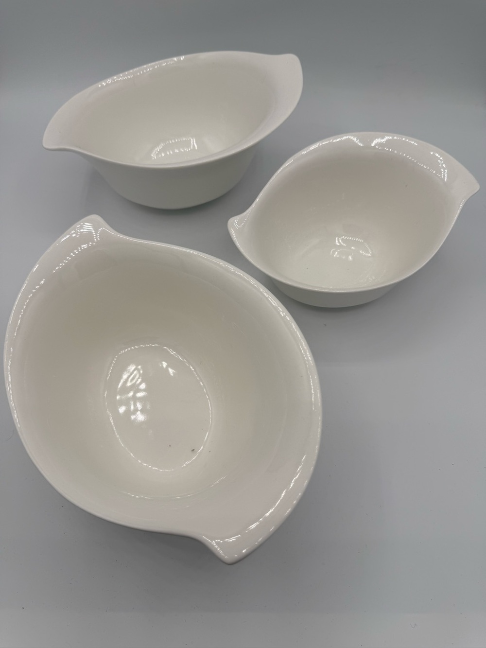 Godinger Natura Set of 3 white Nesting Bowls-Serveware